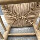 Set of 2 chairs in raw wood and straw from the 50s