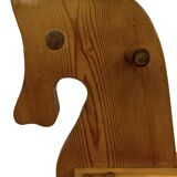 Vintage rocking horse 60s pinewood design minimalist design