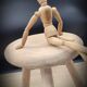 Light wood tripod stool ter