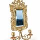Paire d’appliques murales Napoléon III en bronze doré, miroirs biseautés