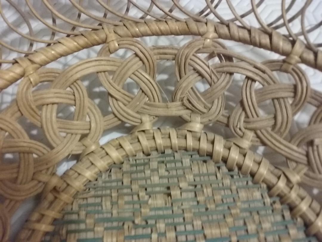 Large old oval wicker basket