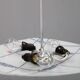 Mid-century pendant chandelier, chromed metal and glass, Czechoslovakia 1970s
