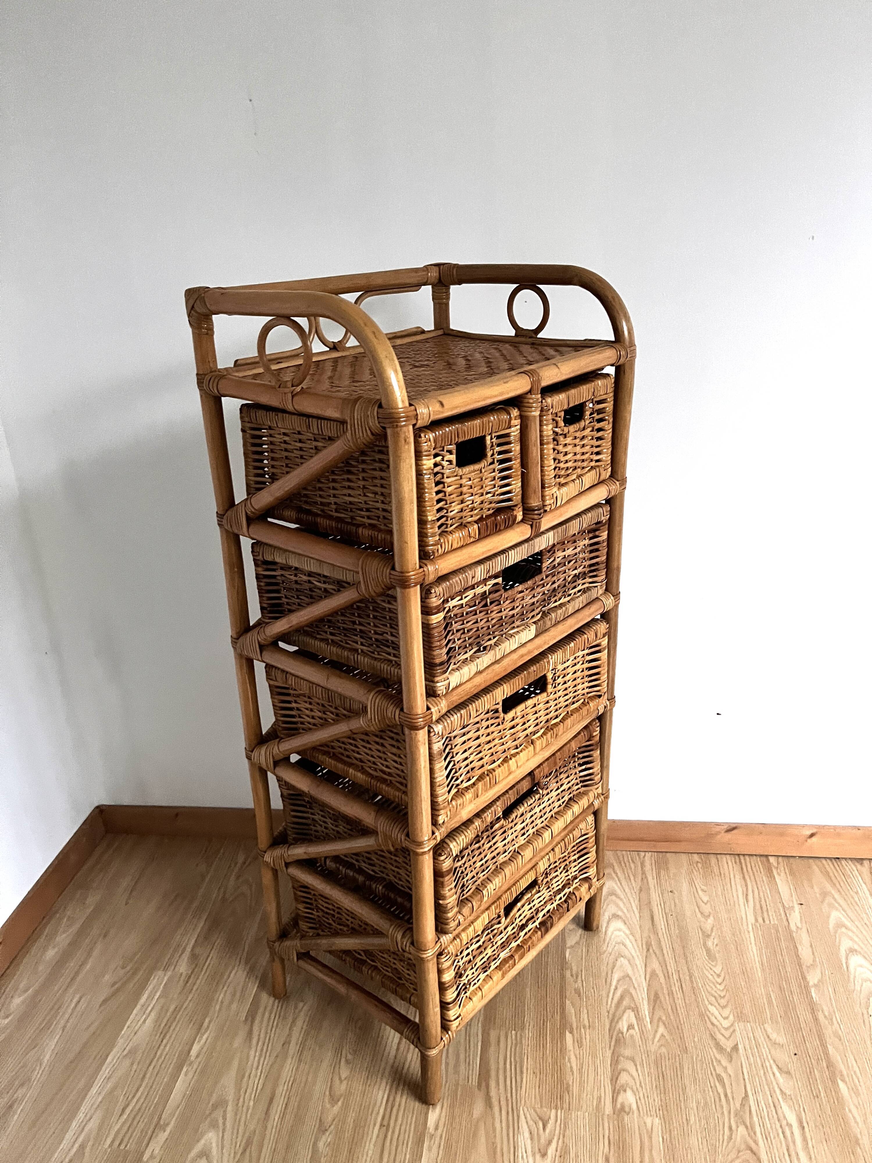 Rattan chest of drawers