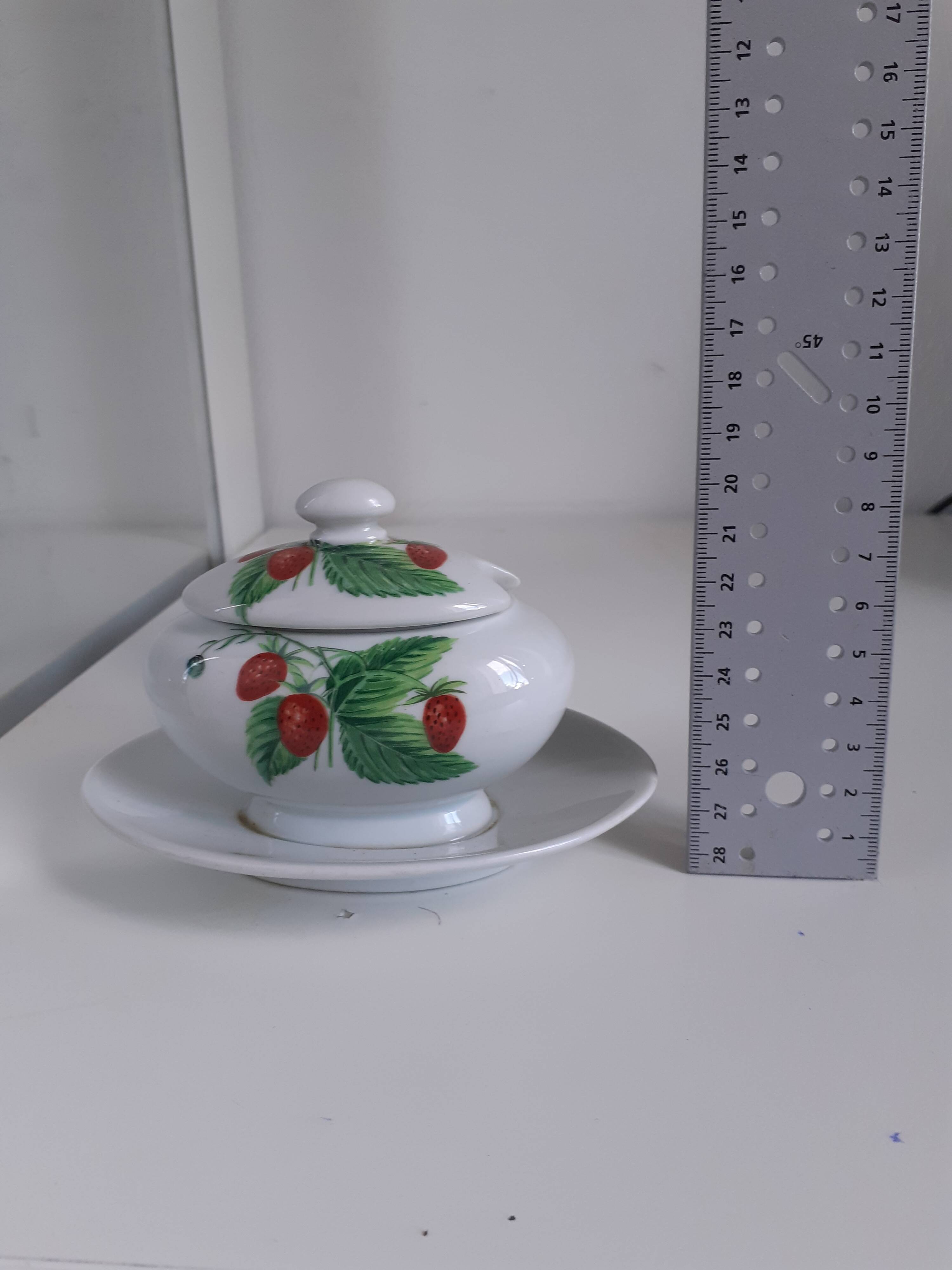 MUSTARD POT PORCELAIN FROM PARIS decor Wild Fruits