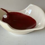 Ceramic empty pocket bowl signed Lude France 1960s