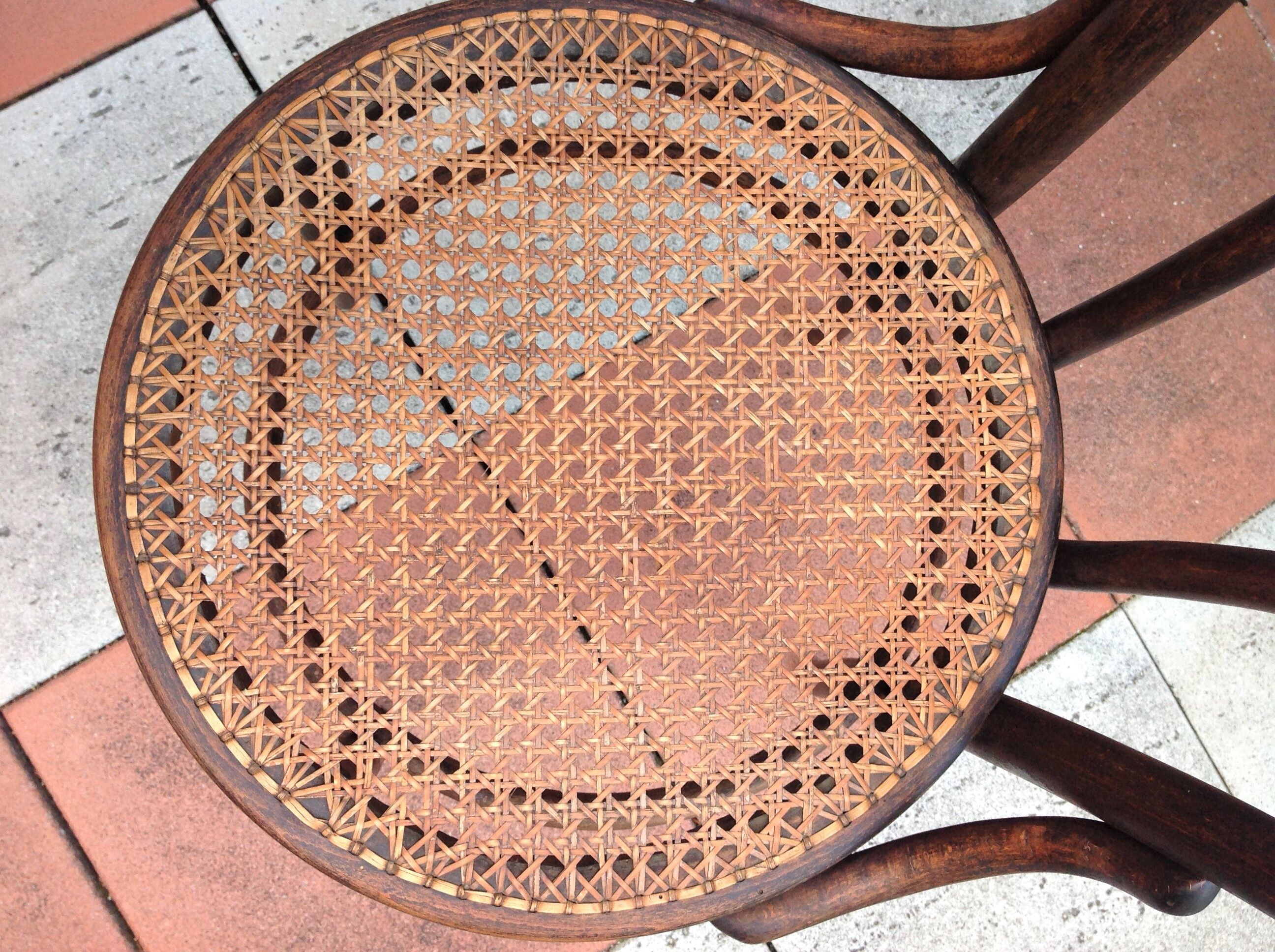 Fischel bistro chair with cannate / vintage seat 30s-40s