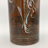 Vintage glazed terracotta ceramic, signed Yvon Roy, Ateliers Montgolfier - 1960s