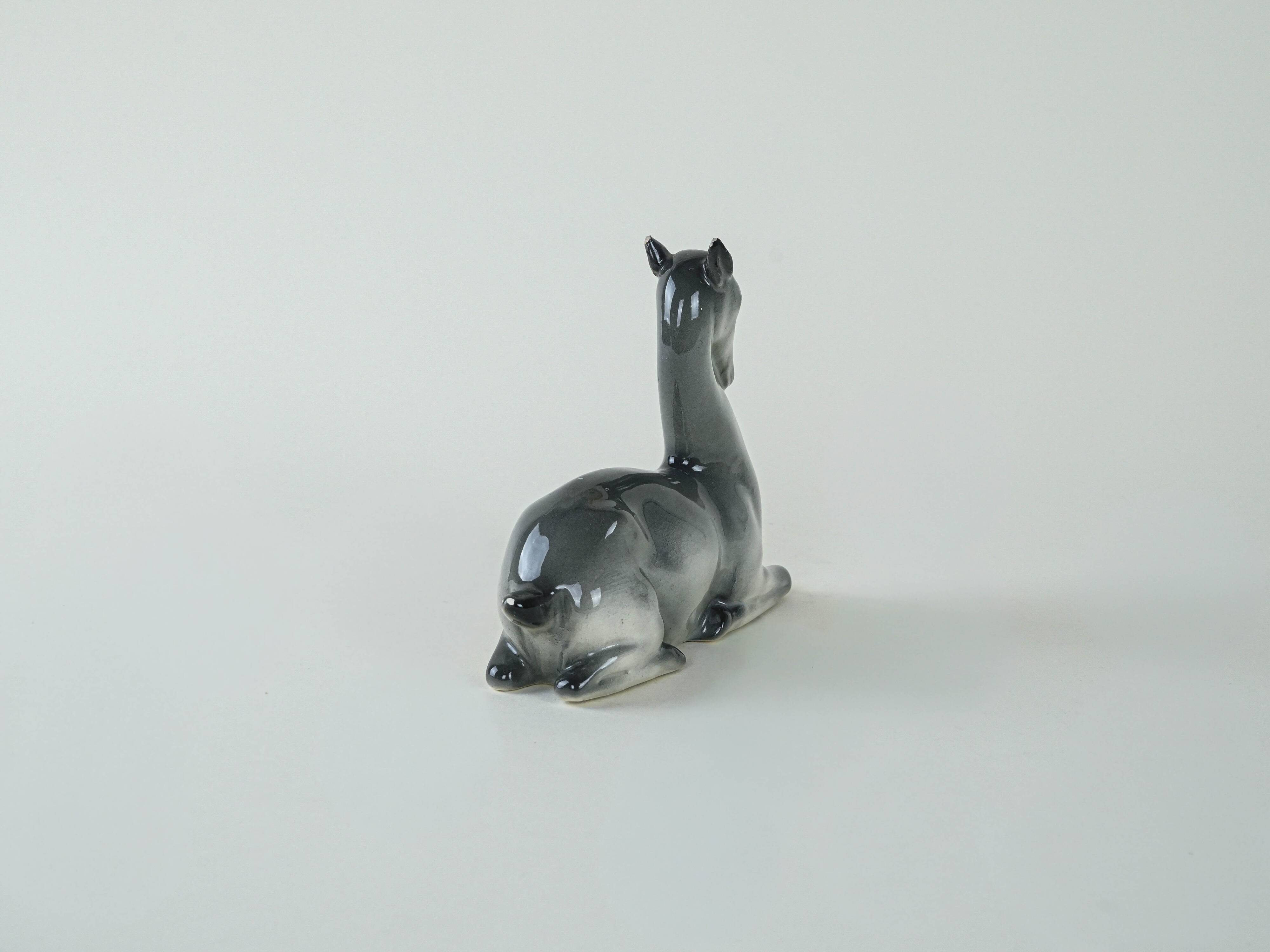 Ceramic deer figurine, Danish design, 1970s, production: Denmark
