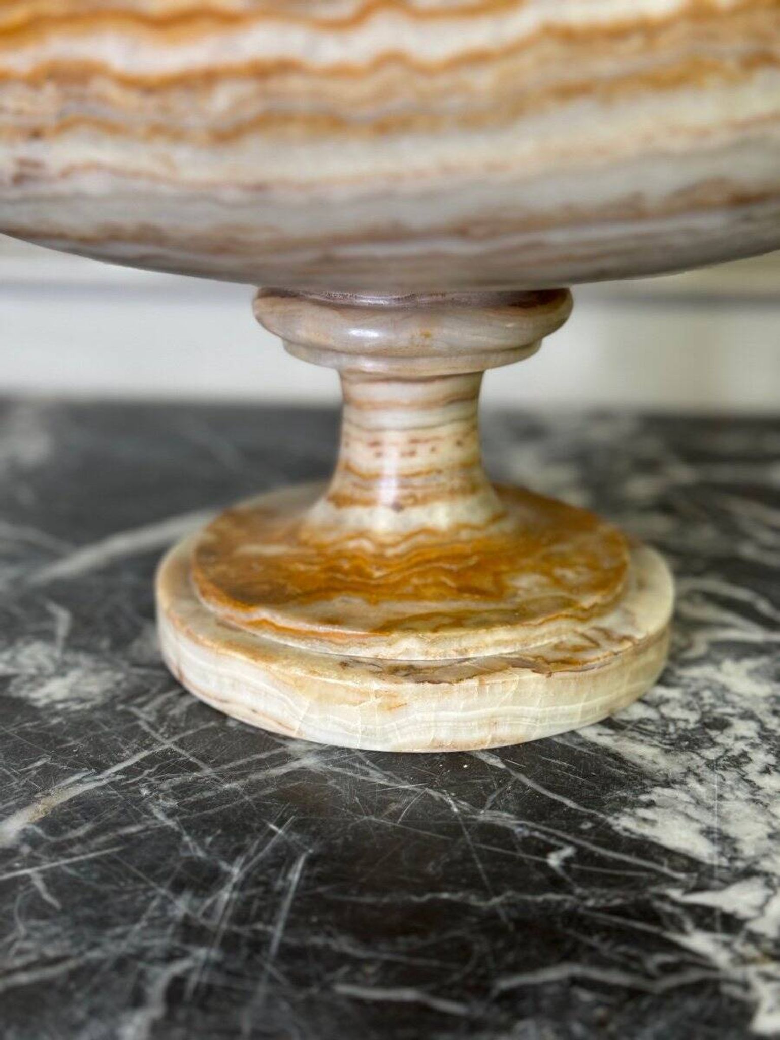 Deep onyx and bronze beaded bowl circa 1900
