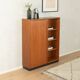 Commode classique des années 1960, placage en teck, dessus en HPL noir.