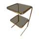 1970 side table with smoked mirror and metal