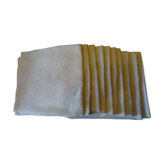 Lot de 10 serviettes monogrammées MD