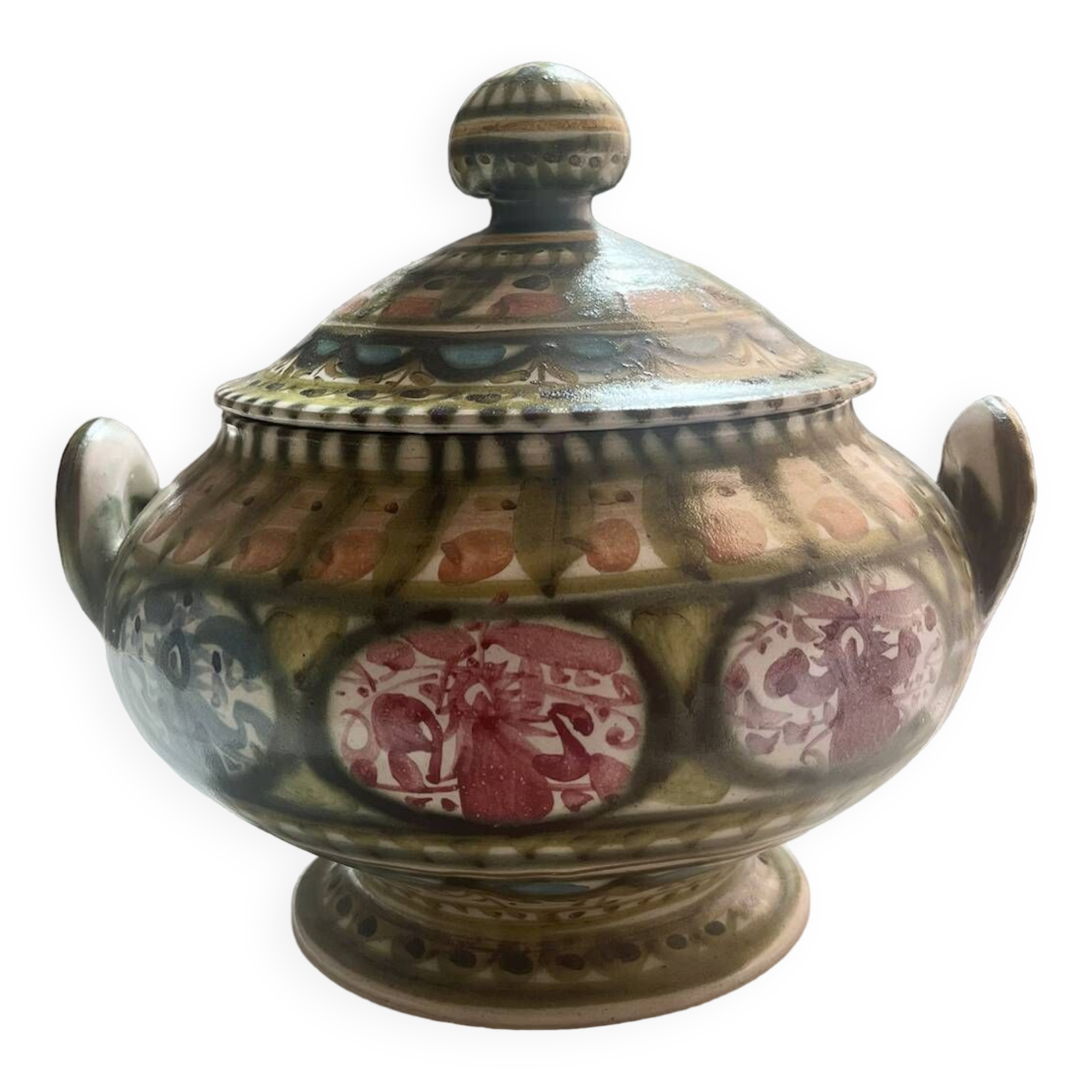 Vintage Kéraluc ceramic tureen, signed Helguen