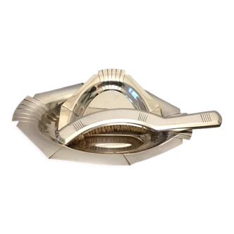 Dish and collect silver art deco crumbs