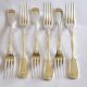 Sfam lot de 6 fourchettes de table chinon en métal argenté filet ancien 21,5 cm