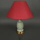 Napoleon III lamp in green cecidon on a brass base