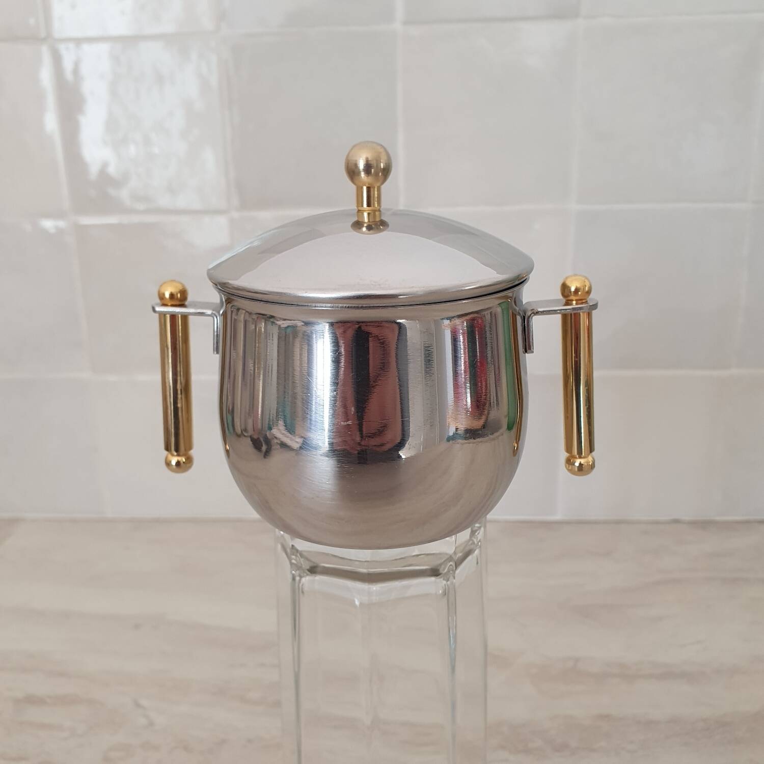 Stainless steel sugar bowl GA 18/10 made in Italy