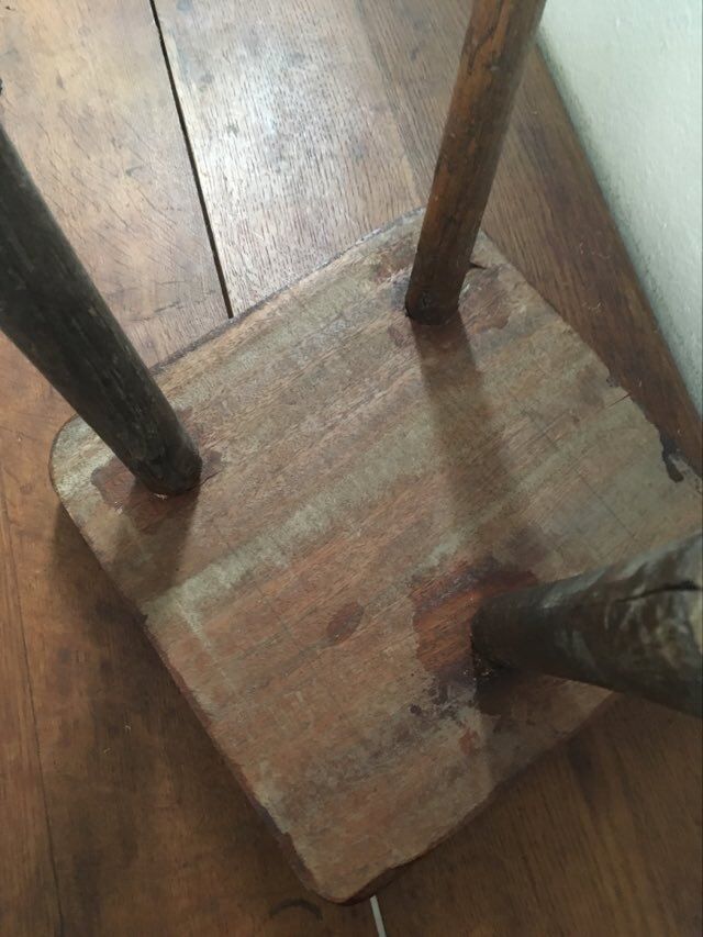 Massive wooden tripod stool