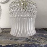 Pair of glass and ceramic wall lights