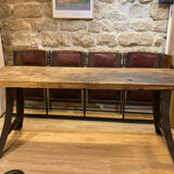 Wooden and cast iron table