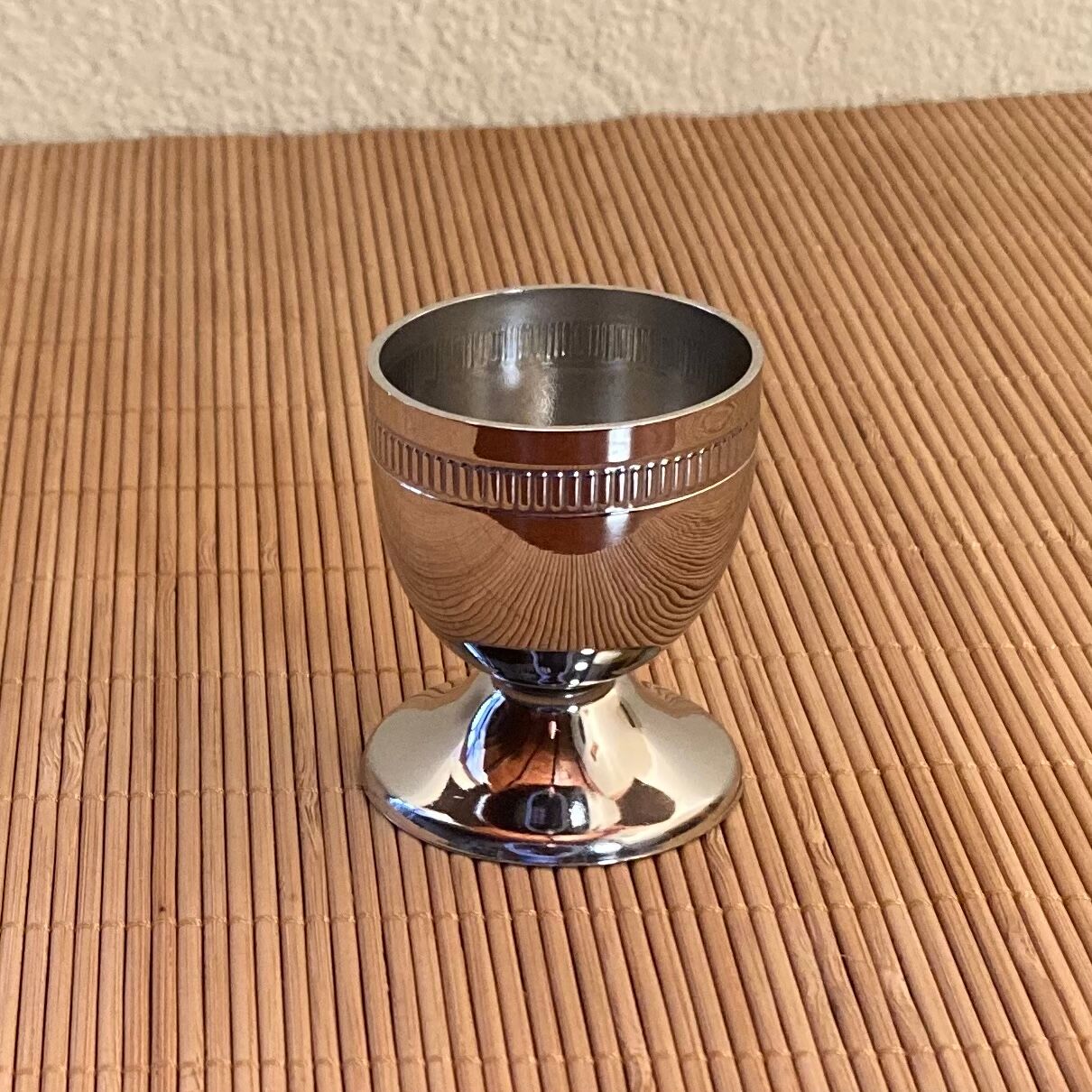 Pure stainless steel coquetier Jean Couzon 70s