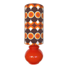 Impact orange opaline lamp H58 D20 - vintage fabric 1970