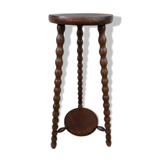 High tripod stool with beaded legs