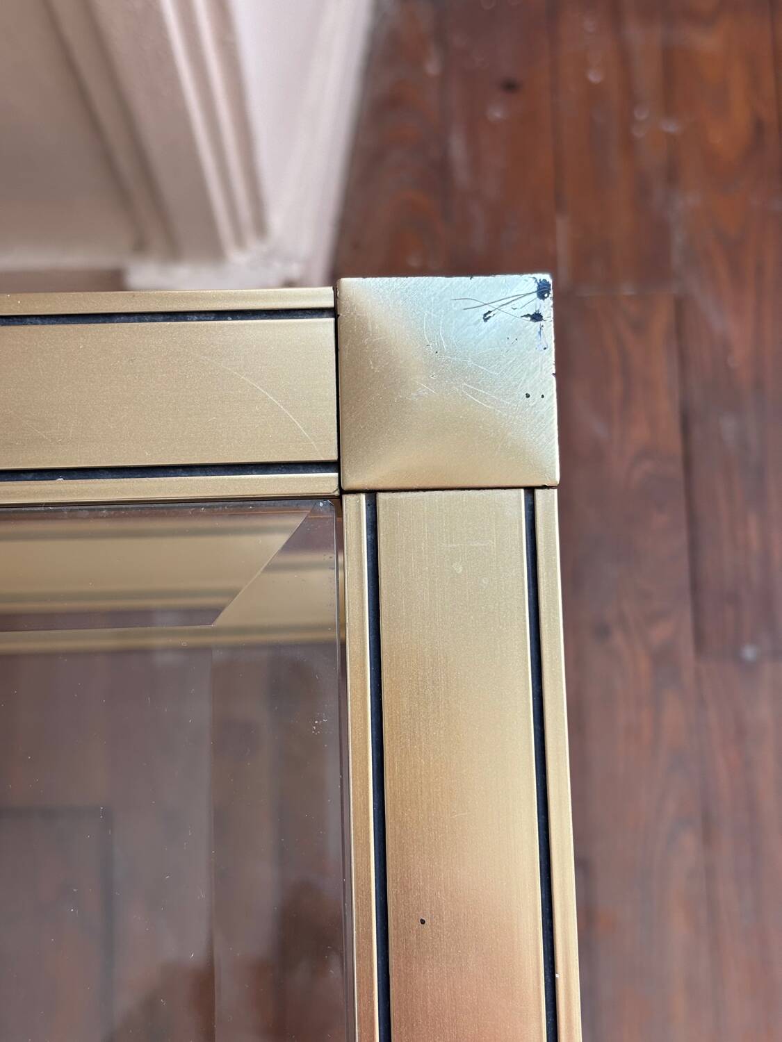 Vintage gold metal side table - end table