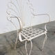 Rare exquisite set of six French peacock garden patio chairs, 1950s