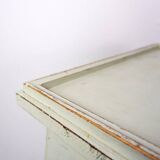 Vintage Green patinated wood Pedestal Cabinet Storage