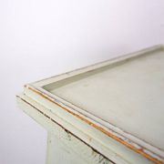 Vintage Green patinated wood Pedestal Cabinet Storage