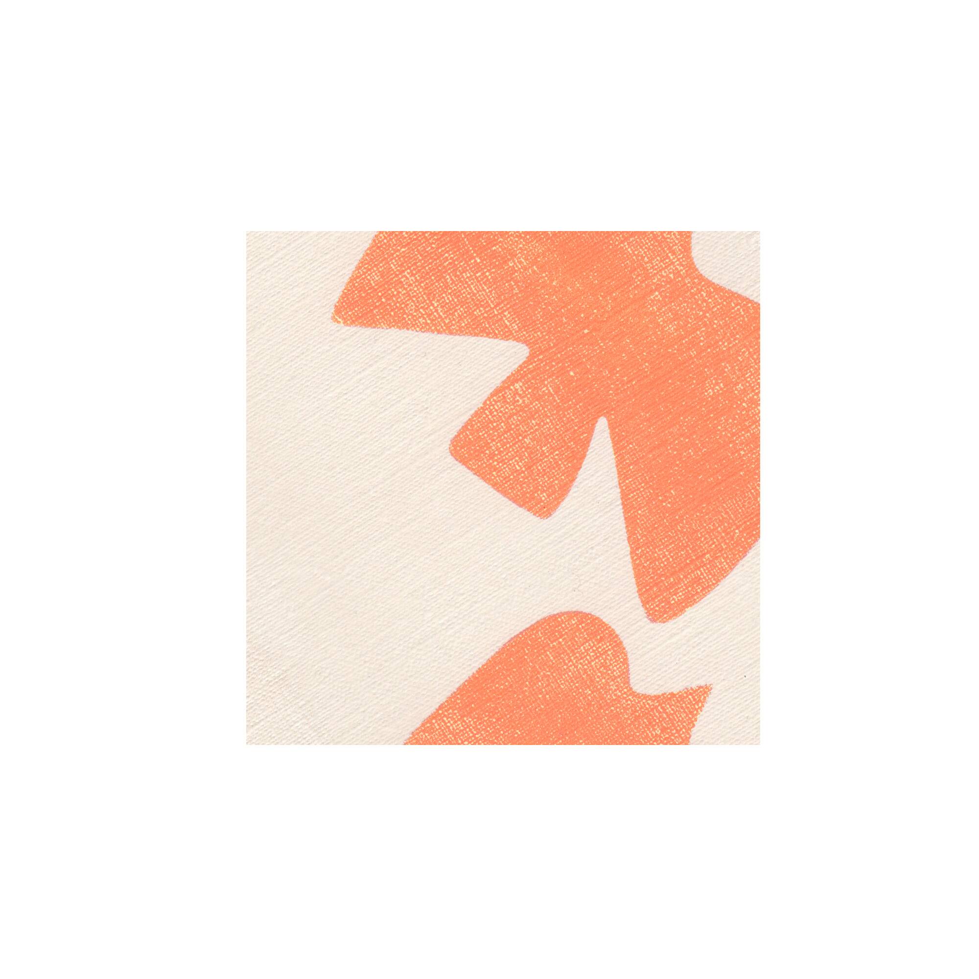 Peinture orange illustration oiseaux signée Eawy