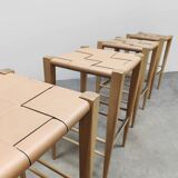 Set of 4 Italian design Vincent barstools Billiani