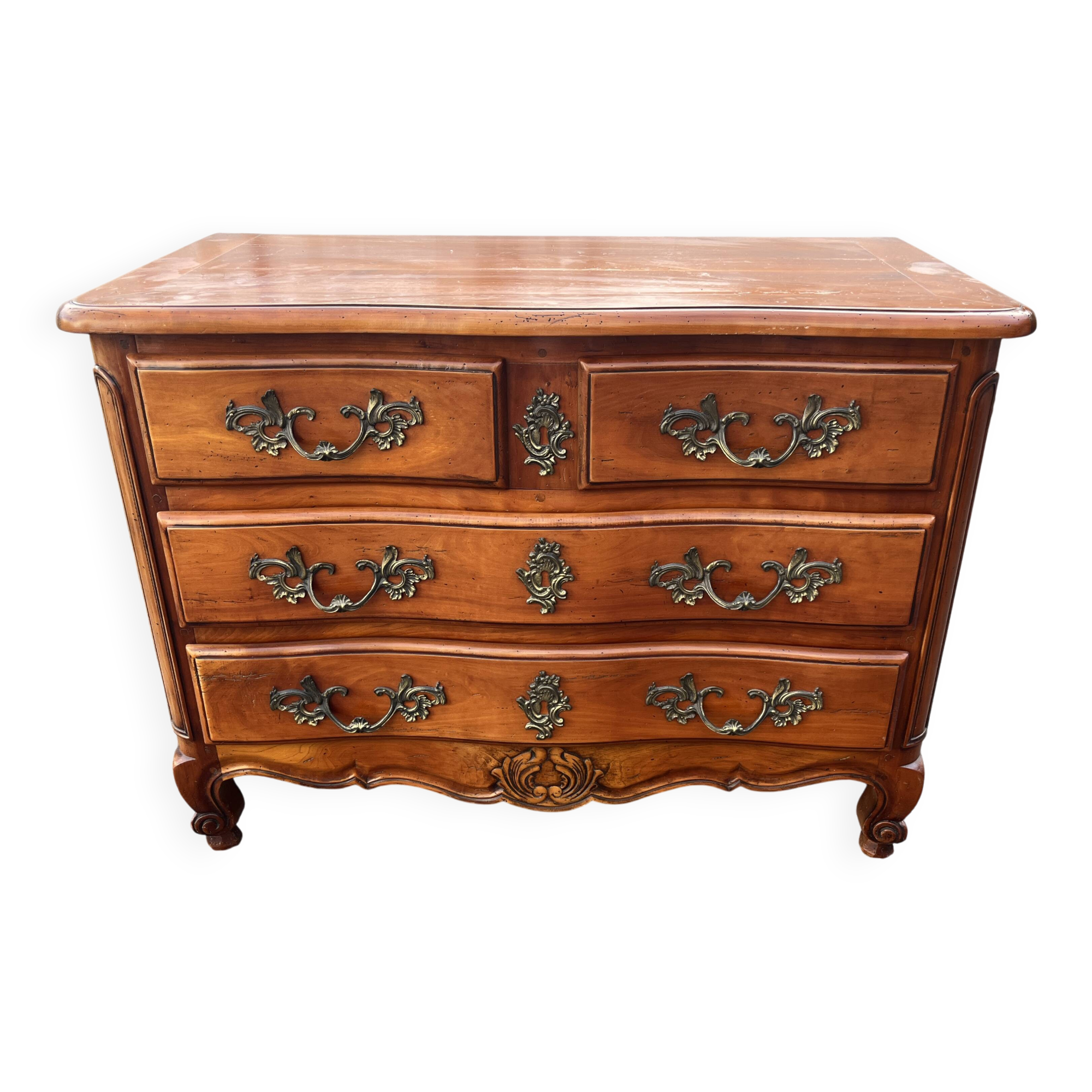 Beautiful Louis XV style crossbow chest of drawers