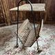 Rattan magazine rack, vintage from the 1960s.