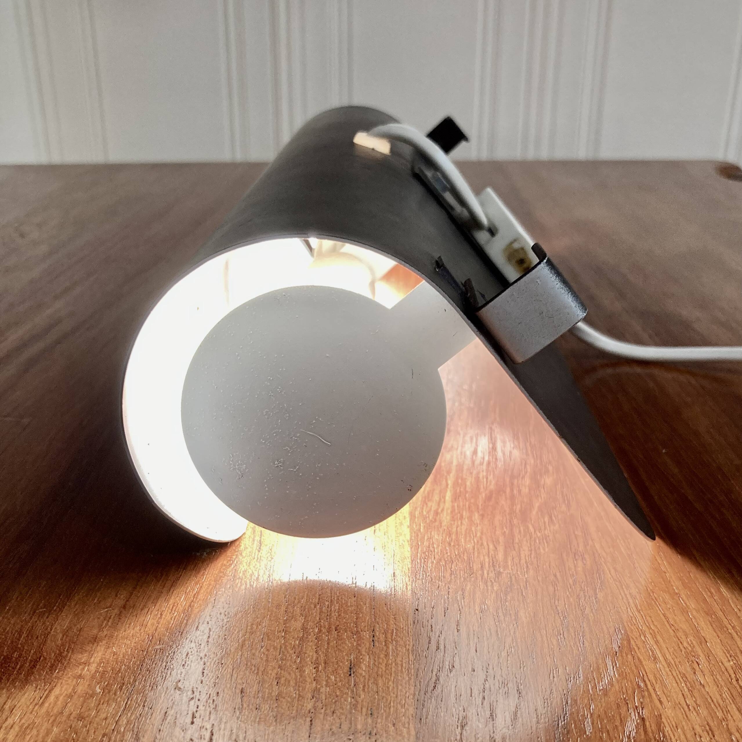 Pair of large scandinavian design steel wall lights 1970.