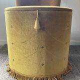 Vintage children's armchair in green velvet
