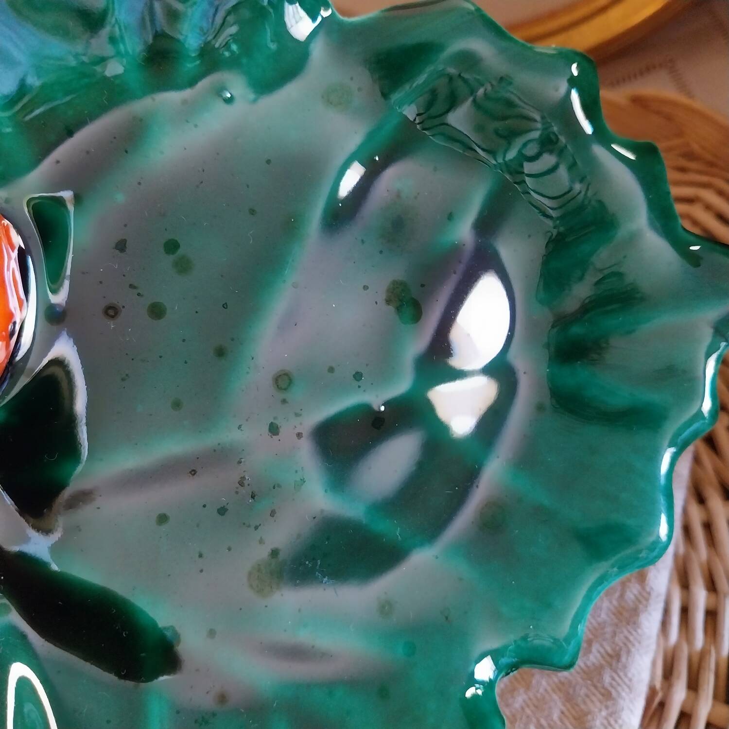 Vintage slip butter dish