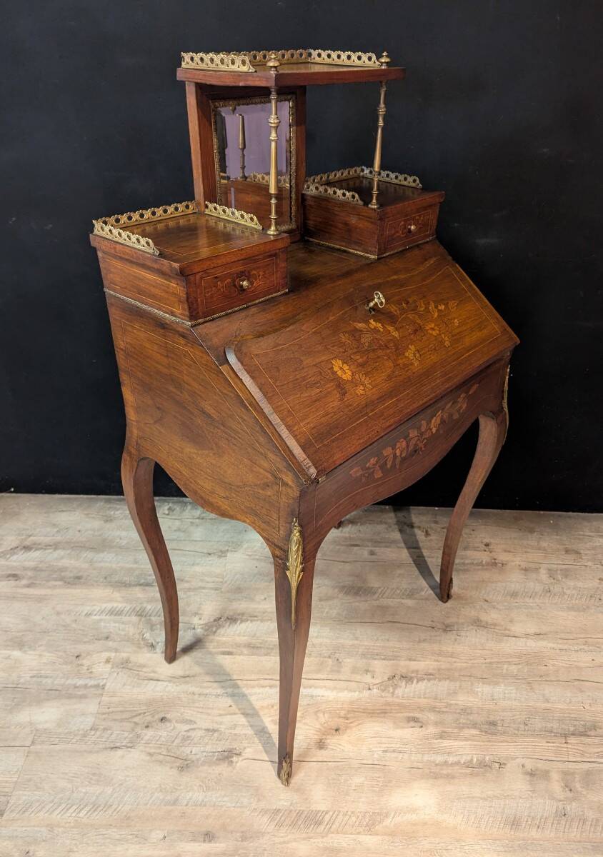 Small Louis XV style secretary in rosewood.