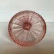 Old pink glass candlestick in Rosaline style.