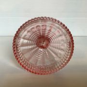 Ancien bougeoir en verre rose style rosaline