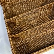 Boîte de rangement vintage en rotin tressé, à compartiments