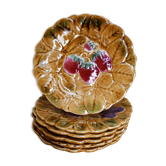 6 dessert plates in barbotine