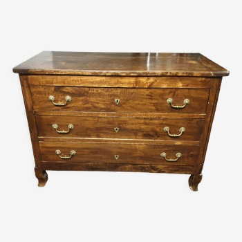 Louis XVI walnut chest of drawers