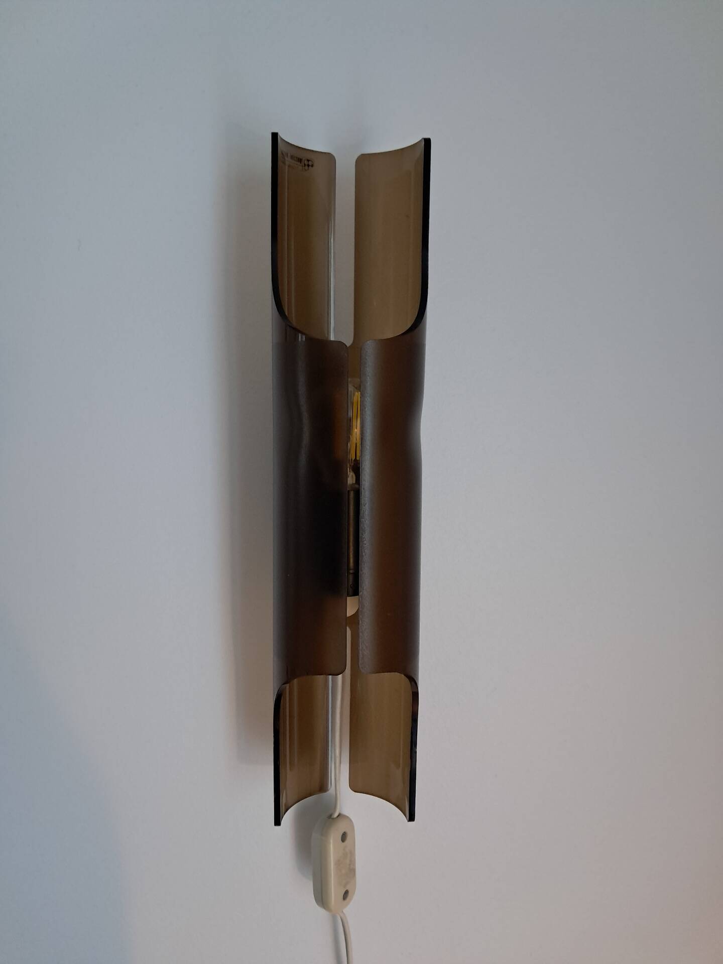 Guzzini smoked Plexiglas wall light