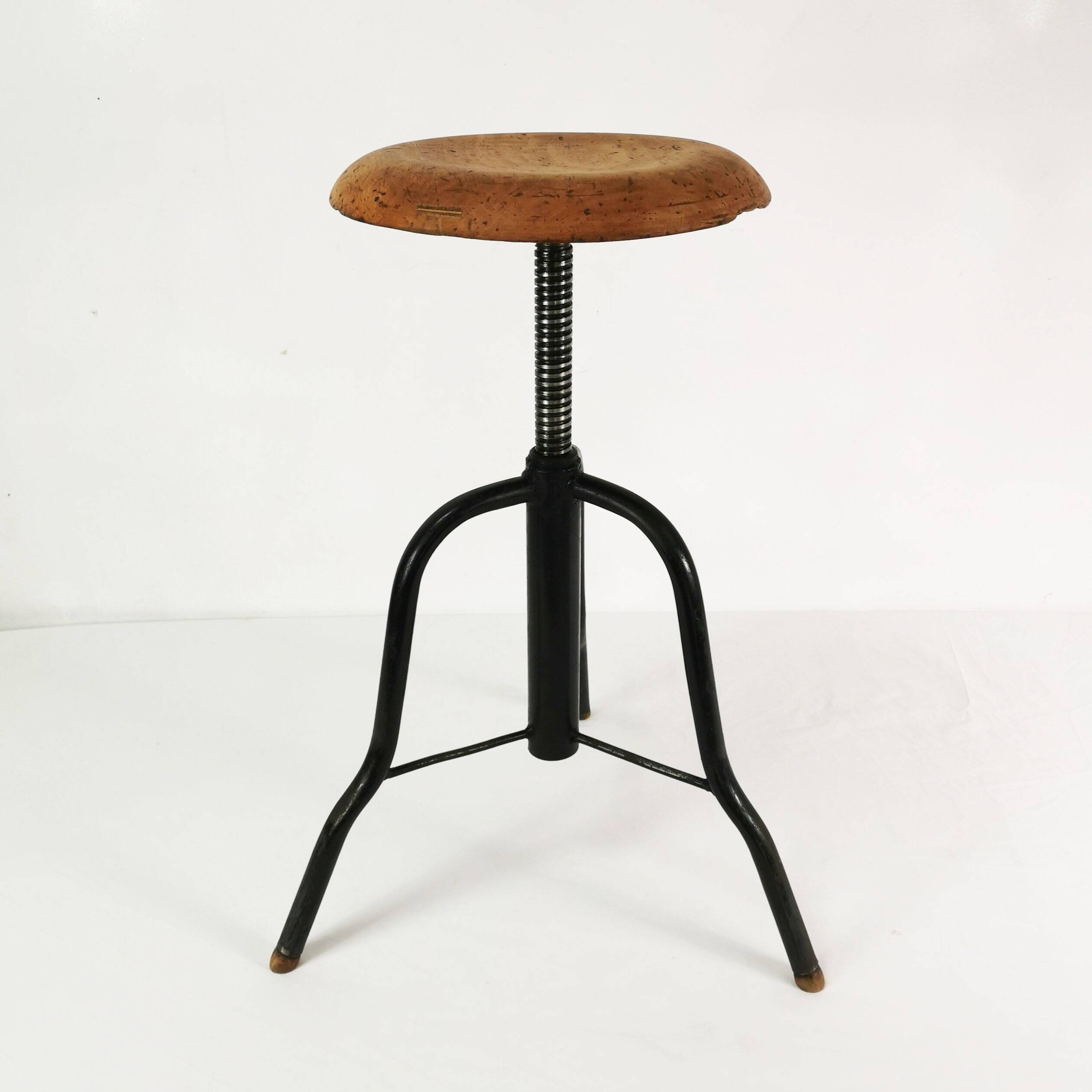 Bauhaus swivel stool, Czechoslovakia, 1960s