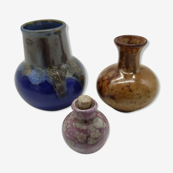 Set of 3 Scandinavian miniature vases