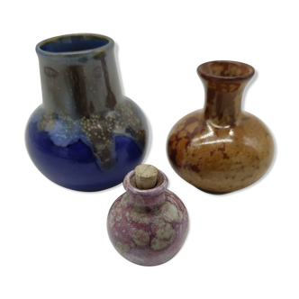 Set of 3 Scandinavian miniature vases