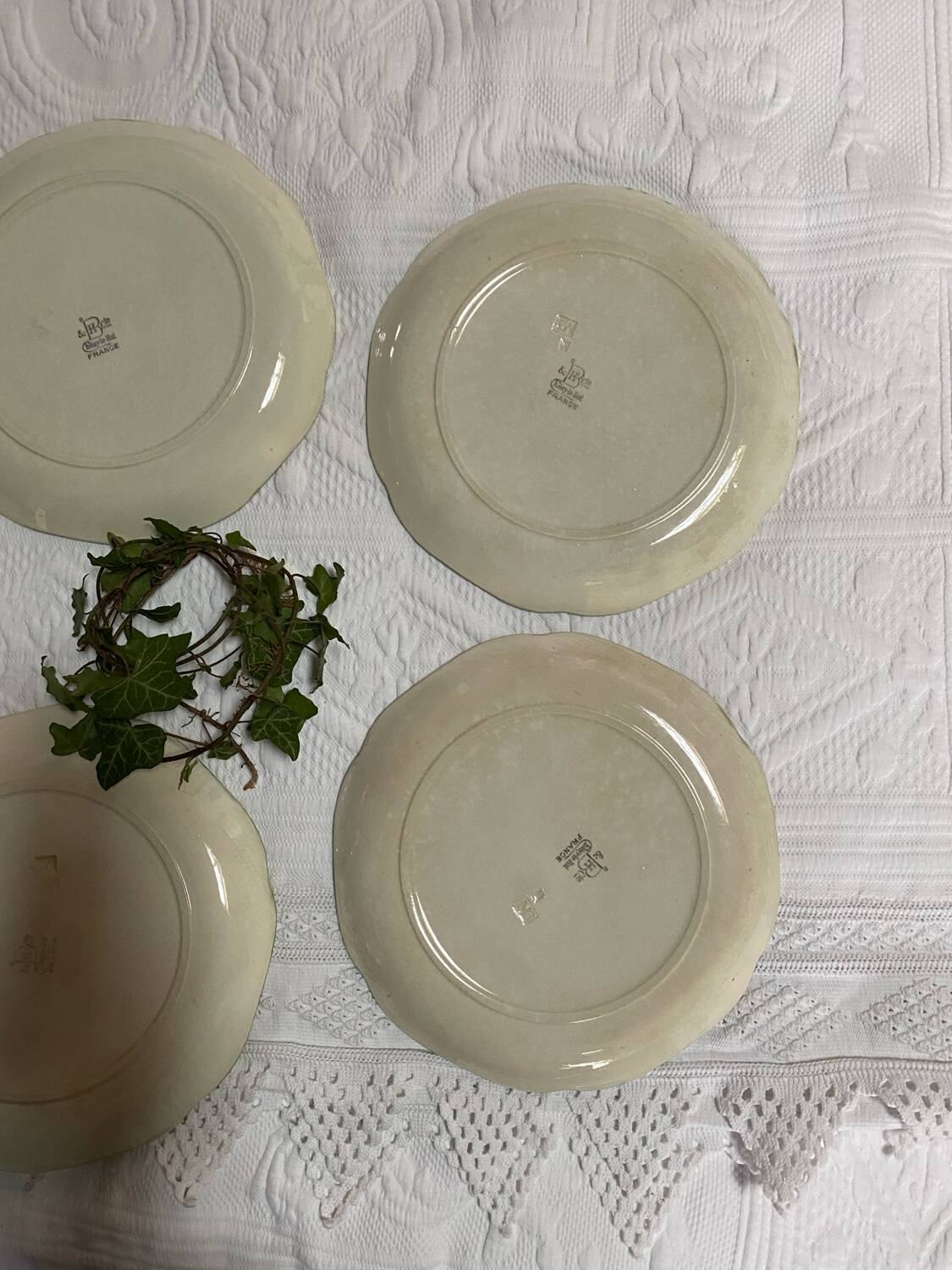 Set of 5 Choisy le Roi 19th century majoline plates