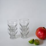 set of 6 wine glasses in chiseled glass 1960 9 X 8 cm
